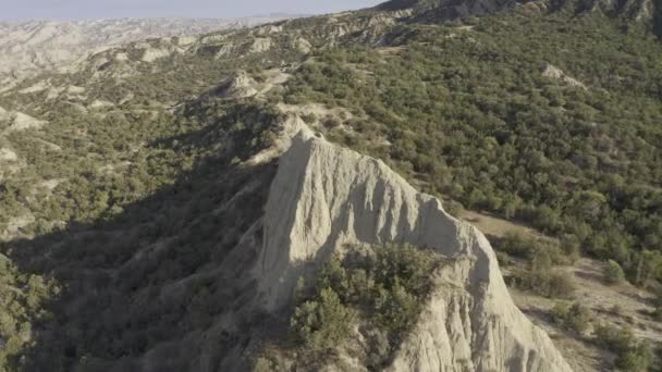 Luchtfoto Usakhelo View Point Nationaal Park Vashlovani Georgië — Stockvideo