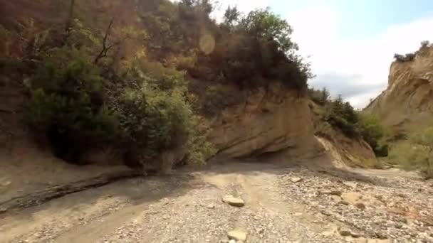 Vashlovani Ulusal Parkı Gürcistan Offroad Yolu — Stok video