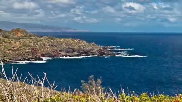 Piękny Widok Wybrzeże Morza Kahakuloa Bay — Wideo stockowe