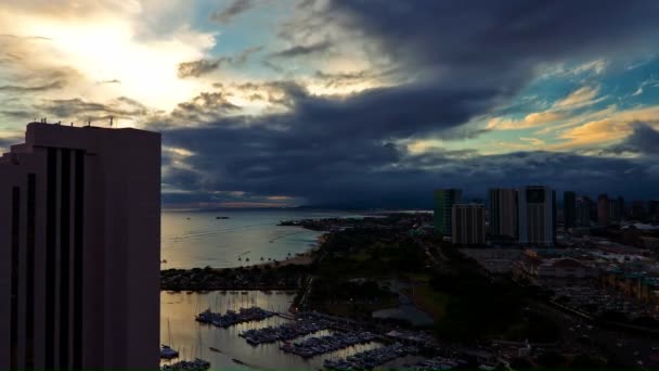 Honolulu Havaí Bela Vista Cidade — Vídeo de Stock