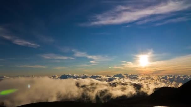 Timelapse Maui Prachtig Uitzicht Haleakala Vulkaan Met Wolken — Stockvideo