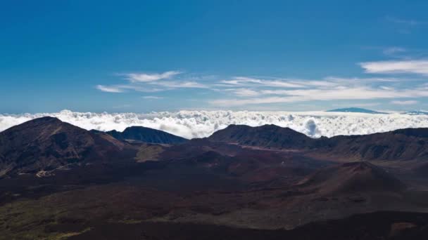 Timelapse Maui Bela Vista Vulcão Haleakala Com Nuvens — Vídeo de Stock