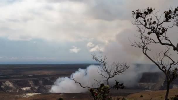 Piękny Krajobraz Górą Wulkan Kilauea — Wideo stockowe