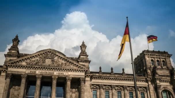 Time Lapse Primer Plano Del Edificio Del Reichstag Berlín — Vídeos de Stock