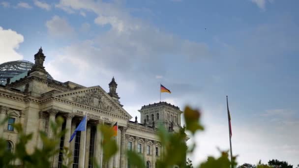 Reichstag Building Daytime Berlin Germany — стоковое видео