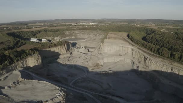 Aerial View German Quarry Daytime — ストック動画