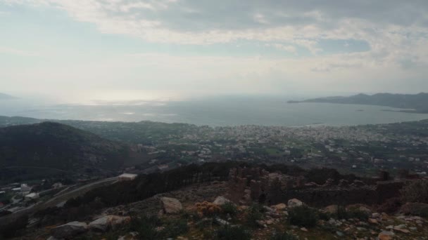 Vista Castelo Rosso Castelo Karystos Grécia — Vídeo de Stock