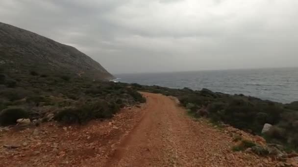 在希腊南部伯罗奔尼斯开海滨之路 — 图库视频影像