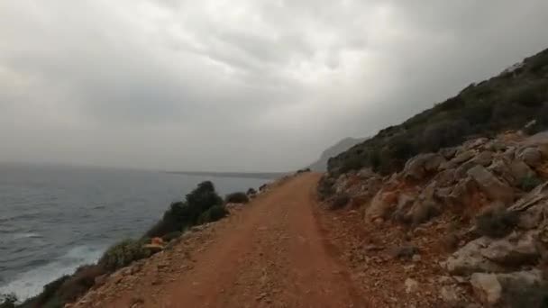 Conduciendo Ruta Costera Sur Peloponnes Grecia — Vídeo de stock