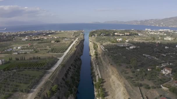 Aerial Canal Corinth Grecja — Wideo stockowe