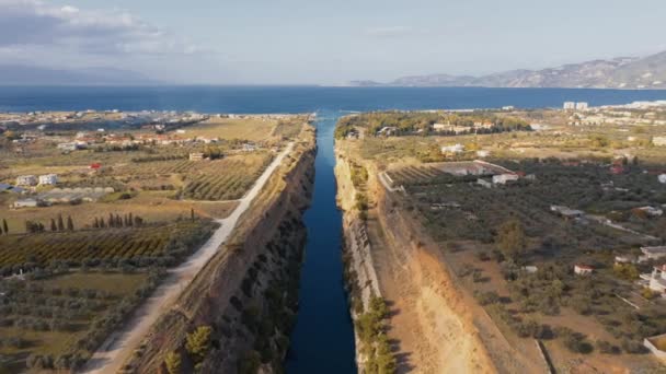 Aerial Canal Corinth Grecja — Wideo stockowe