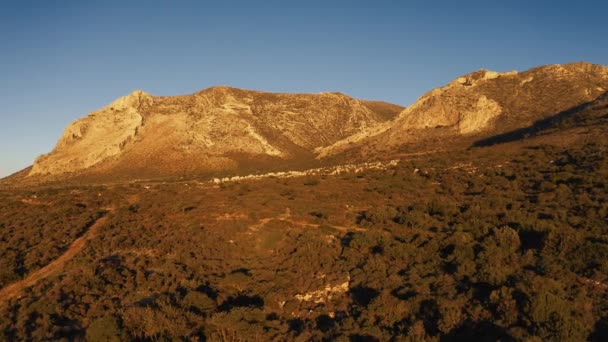 Luchtfoto Zonsopgang Aan Zuidpunt Van Peloponnesos Griekenland — Stockvideo