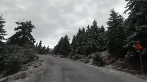 Řízení Silnic Horách Parnonas Zimě Peloponnes Řecko — Stock video