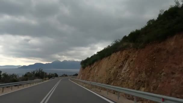 Водіння Прибережної Дороги Арголіс Пелопоннес Схід Греція — стокове відео