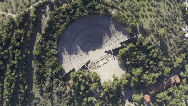 Aerial Ancient Theater Von Epidauros Πελοπόννησος Ελλάδα — Αρχείο Βίντεο