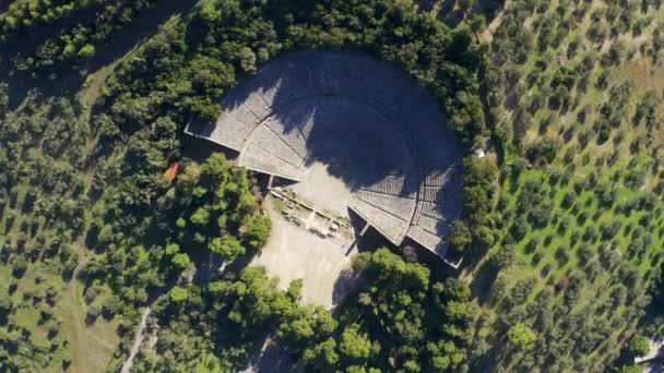 Aerial Ancient Theater Von Epidauros Moreloponnese Yunanistan — Stok video