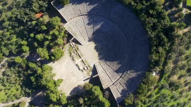 Aerial Ancient Theater Von Epidauros Πελοπόννησος Ελλάδα — Αρχείο Βίντεο