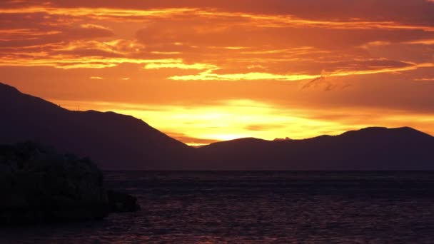 Sunrise Polemarcha Beach Peloponnese Greece — Stockvideo