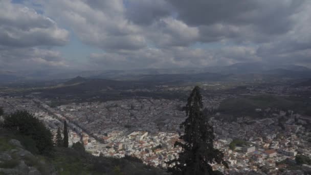 Vue Sur Nauplie Forteresse Palamidi Péloponnes Grèce — Video