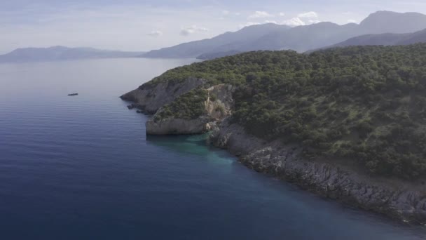 Aérea Cueva Los Sellos Peloponnes Grecia — Vídeo de stock