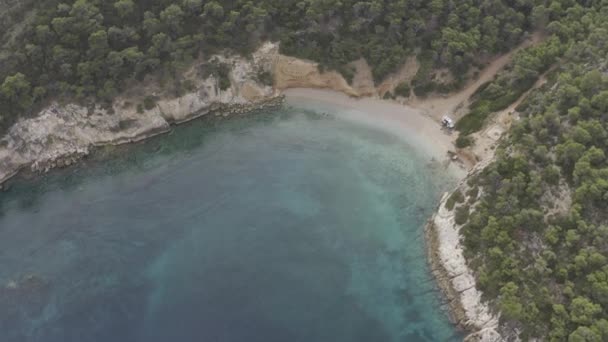 Aerial Beaches Cave Seals 펠로폰네스 그리스 — 비디오