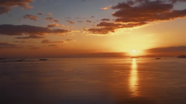 Sunset Coast Peloponnes Yunanistan — Stok video