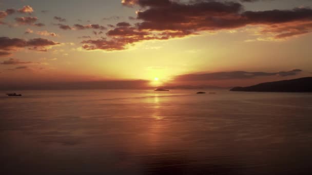 Západ Slunce Pobřeží Peloponnes Řecko — Stock video