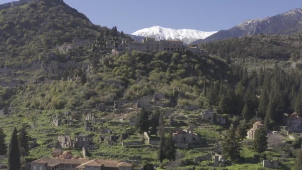 Aerial Ancient Mystras Πελοπόννησος — Αρχείο Βίντεο