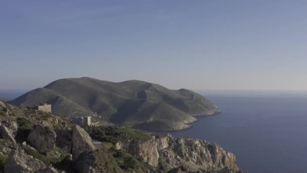 Εναέρια Κατά Μήκος Της Δυτικής Ακτής Της Πελοποννήσου Ελλάδα — Αρχείο Βίντεο