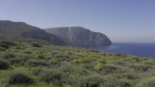 Aerial Cape Tigani Πελοπόννησος Ελλάδα — Αρχείο Βίντεο