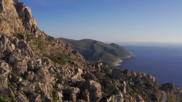 Εναέρια Κατά Μήκος Της Δυτικής Ακτής Της Πελοποννήσου Ελλάδα — Αρχείο Βίντεο