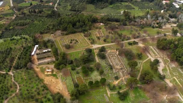 Antenn Ancient Olympia Peloponnes Grekland — Stockvideo