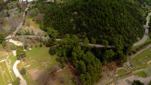 Aerial Ancient Olympia Peloponnes Grécia — Vídeo de Stock