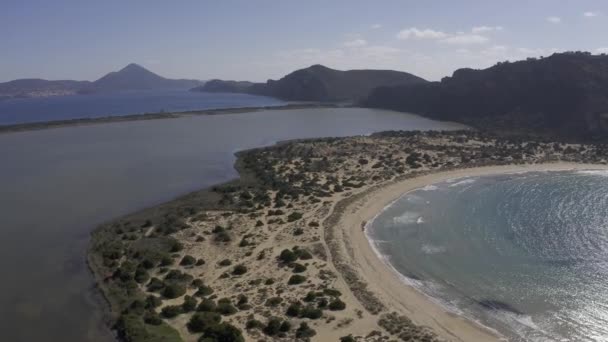 Aérea Playa Voidokilia Peloponnes Grecia — Vídeo de stock
