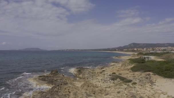 Aérea Playa Romanos Peloponnes Grecia — Vídeos de Stock