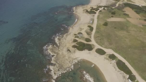 Aerial Romanos Beach Moreloponnes Yunanistan — Stok video