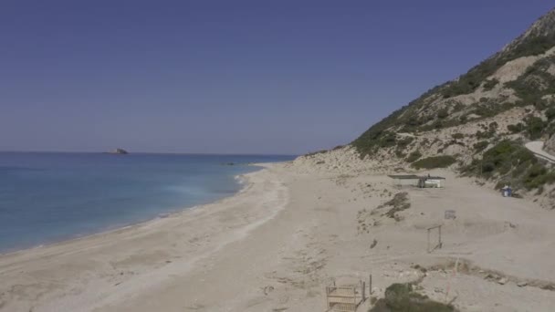 Aerial Gialos Beach Lefkada Řecko — Stock video