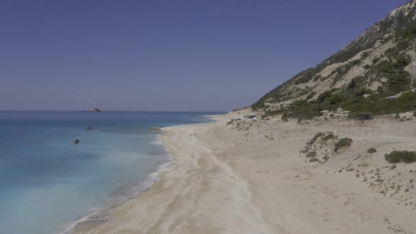 Aérea Playa Gialos Lefkada Grecia — Vídeo de stock