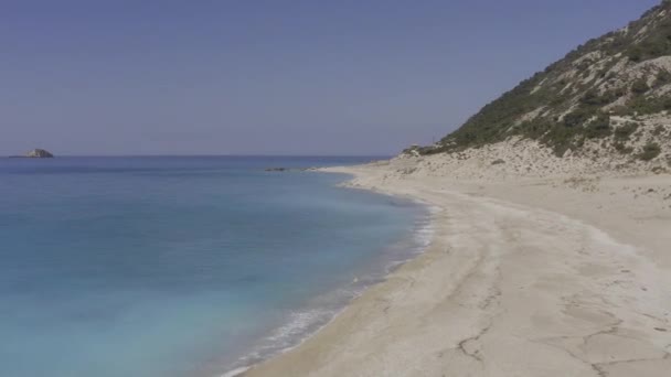 Aerial Gialos Beach Lefkada Greece — Stock Video