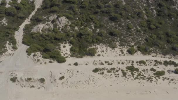 Aerial Gialos Beach Лефкада Греция — стоковое видео