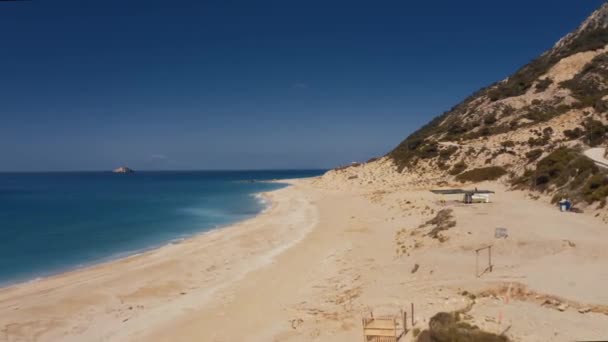 Lotnisko Gialos Beach Lefkada Grecja Wersja Stopniowana Stabilizowana — Wideo stockowe