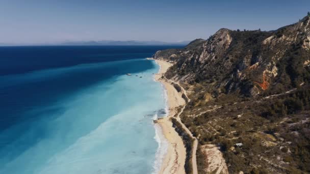 Avali Sahili Manzarası Yunanistan — Stok video