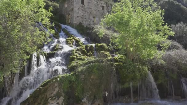 ソウリ ミルと滝 ギリシャ — ストック動画