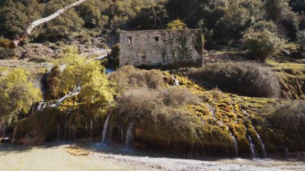 Souli Mühle Und Wasserfälle Griechenland — Stockvideo