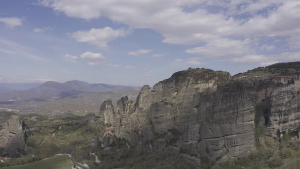 Aerial Klasztory Meteora Grecja — Wideo stockowe