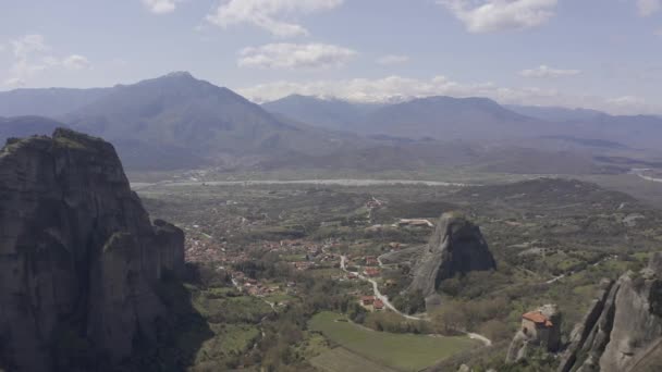 Aerial Klasztory Meteora Grecja — Wideo stockowe