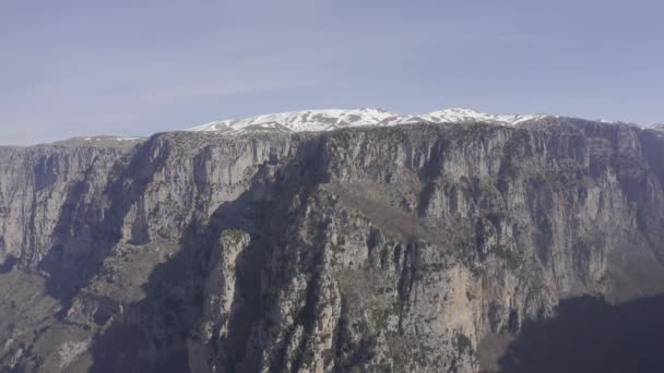 Luchtfoto Vikos Gorge Areal Griekenland — Stockvideo