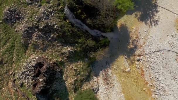 Luchtfoto Souli Mills Waterfalls Epirus Griekenland Graded Gestabiliseerde Versie — Stockvideo