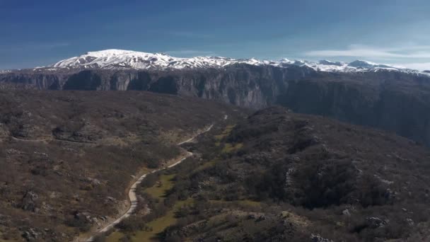 希腊Vikos Gorge的空中石林 分级和稳定版本 — 图库视频影像