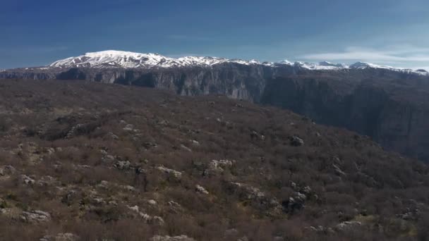 Aeronáutica Floresta Pedra Vikos Gorge Grécia Versão Graduada Estabilizada — Vídeo de Stock